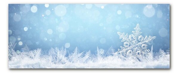 Quadro su vetro Fiocchi di neve Inverno Neve 100x50 cm 2 appendini
