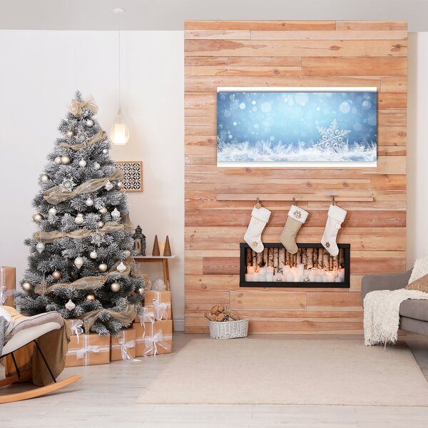 Quadro su vetro Fiocchi di neve Inverno Neve 100x50 cm 2 appendini