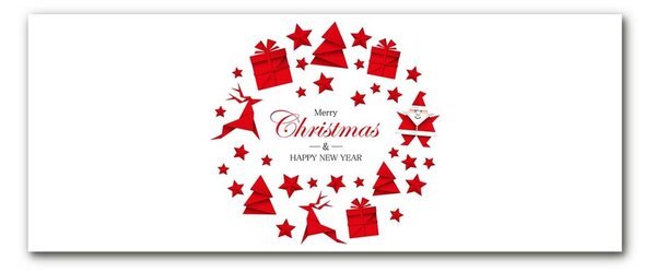 Quadro di vetro Ornamenti per le vacanze di Natale 100x50 cm 2 appendini
