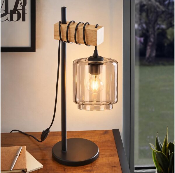 BRILAGI - Lampada da tavolo NUBILA 1xE27/40W/230V marrone/nero/beige fumé