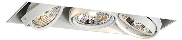 Faretto da incasso bianco GU10 AR70 senza cornice 3 luci - Oneon