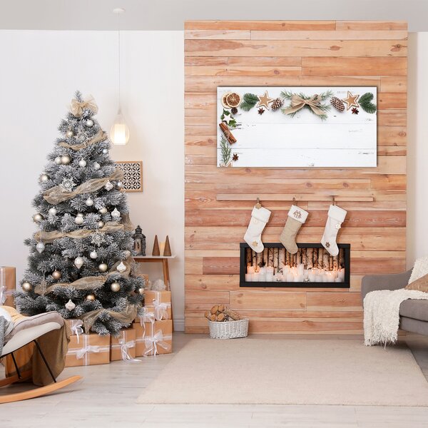 Quadro di vetro Pan di zenzero per le vacanze di Natale 100x50 cm 2 appendini