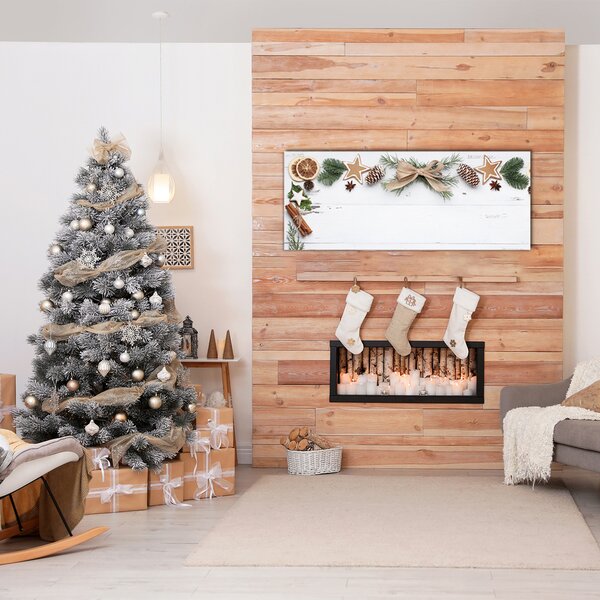 Quadro di vetro Pan di zenzero per le vacanze di Natale 100x50 cm 2 appendini