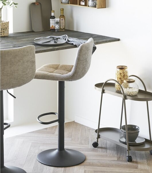 Sgabello da bar beige imbottito con altezza regolabile (altezza della seduta 61 cm) Middelfart – House Nordic