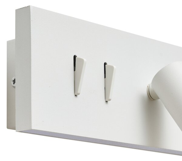 Lampada da parete moderna bianca regolabile con USB-C incl. LED - Modric