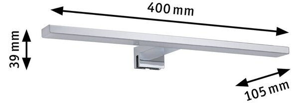 Paulmann Applique da parete Evie, Cromo / Argento, Bagno, Plastica, Moderno, Applique
