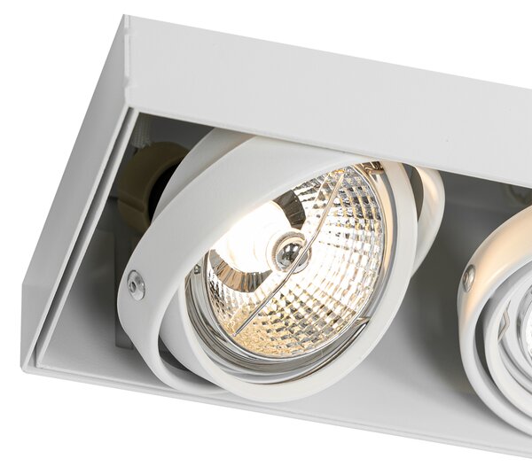 Faretto da incasso bianco GU10 AR70 senza cornice 3 luci - Oneon