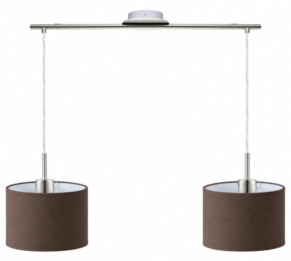 Eglo - LED Lampada a sospensione su cavo TUNJA 2xE27/60W/230V cromo opaco/marrone