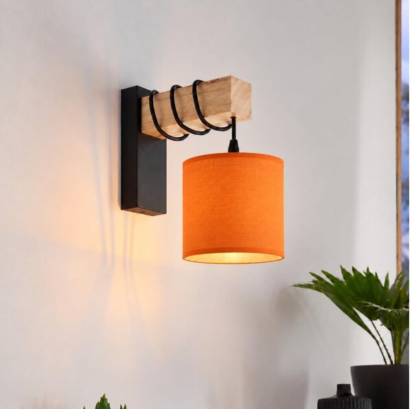 BRILAGI - Lampada da parete NUBILA 1xE27/60W/230V marrone/nera/arancione