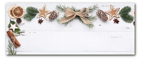 Quadro di vetro Pan di zenzero per le vacanze di Natale 100x50 cm 2 appendini
