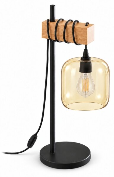BRILAGI - Lampada da tavolo NUBILA 1xE27/40W/230V marrone/nero/marrone fumé