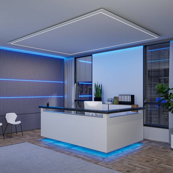 Paulmann Set base striscia LED MaxLED 500 COB, 3 m, RGBW 500, dimmerabile, Cromo / Argento, Soggiorno / Sala da pranzo, Plastica