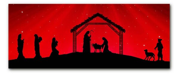 Quadro in vetro Stella delle vacanze di Natale 100x50 cm 2 appendini
