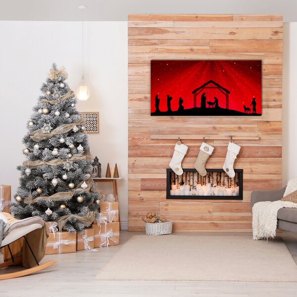 Quadro in vetro Stella delle vacanze di Natale 100x50 cm 2 appendini
