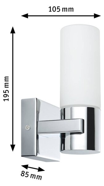 Paulmann Applique da parete Gemini, dimmerabile, Cromo / Argento, Bagno, Metallo, Moderno, Applique