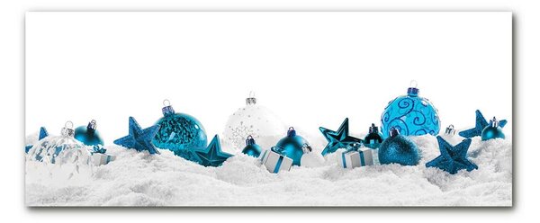 Quadro in vetro Ornamenti di Natale di Natale Ornamenti di neve 100x50 cm 2 appendini