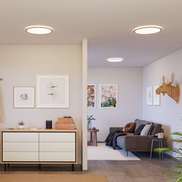 Paulmann Plafoniera soffitto Atria Shine, Legno chiaro, Studio / Ufficio, Plastica, Moderno, Plafoniera