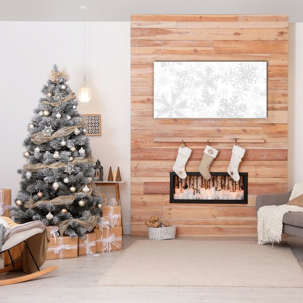 Quadro su vetro Fiocchi di neve di neve d'inverno 100x50 cm 2 appendini