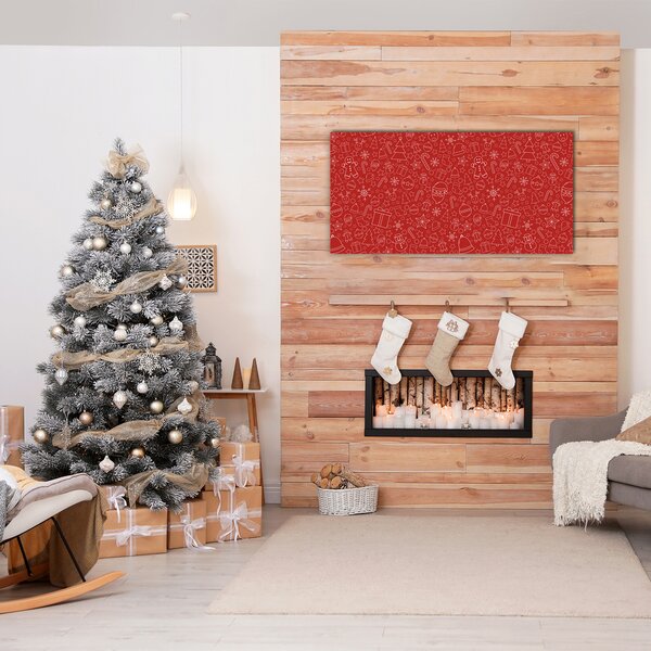 Quadro su vetro Ornamenti di Natale Decorazione invernale 100x50 cm 2 appendini