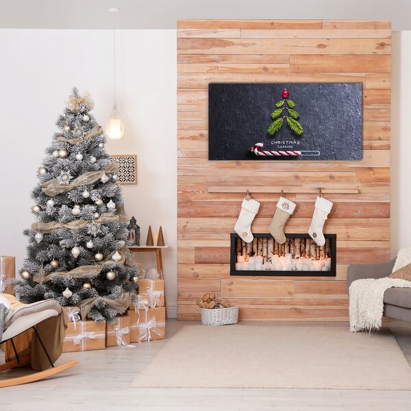 Quadro in vetro Albero di Natale astratto Natale Inverno 100x50 cm 2 appendini