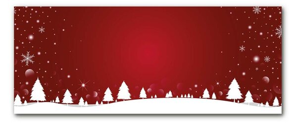 Quadro vetro Albero di Natale Fiocchi di neve festivi 100x50 cm 2 appendini