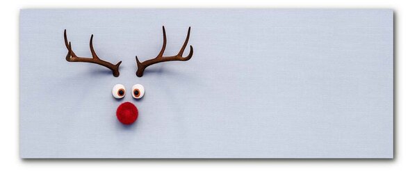 Quadro vetro Rudolf la renna santa 100x50 cm 2 appendini