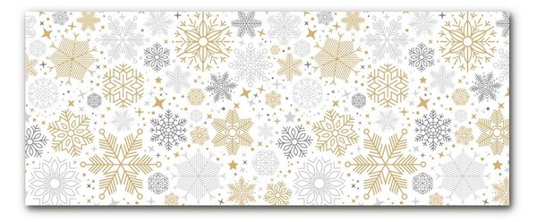 Quadro di vetro Fiocchi di neve invernali di Natale 100x50 cm 2 appendini