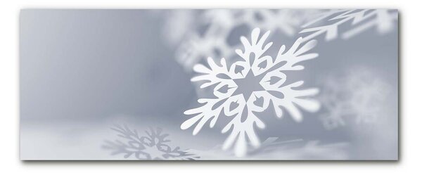 Quadro di vetro Fiocco di neve Decorazione di Natale 100x50 cm 2 appendini