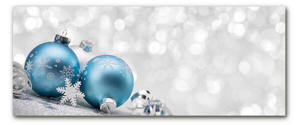 Quadro in vetro Palle di Natale Inverno Decorazioni di Natale 100x50 cm 2 appendini