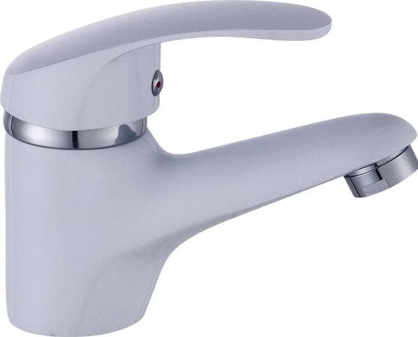 Miscelatore per lavabo – Rubinetto monocomando per bagno – Montaggio a incasso – Corpo in metallo – Cartuccia in ottone – Finitura cromata – Bianco