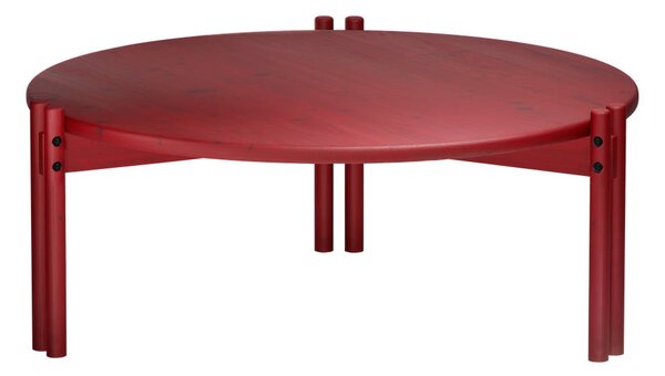 Tavolino rotondo rosso in legno di pino ø 80 cm Sticks - Karup Design