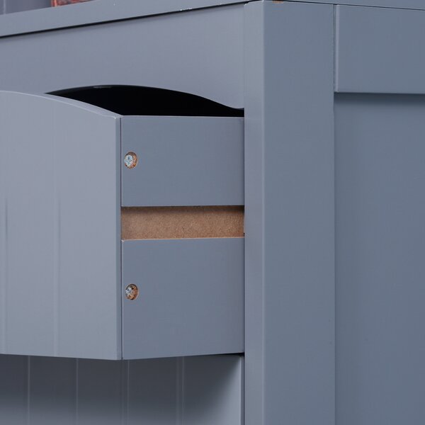 HOMCOM Armadio Alto da Bagno Stretto con 1 Cassetto e 3 Ripiani Aperti Stile Moderno 34x24x170 cm Grigio | Aosom Italy