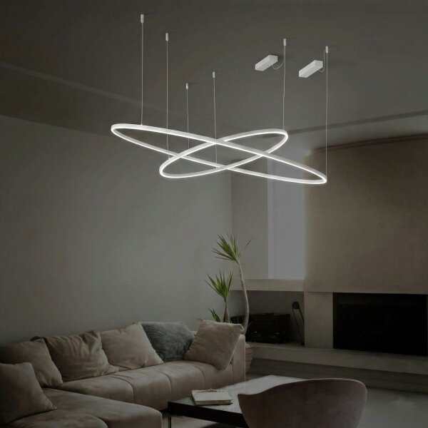 Ideal Lux - Lampadario a sospensione con filo LED dimmerabile ORACLE S LED/42W/230V 4000K diametro 90 cm bianco