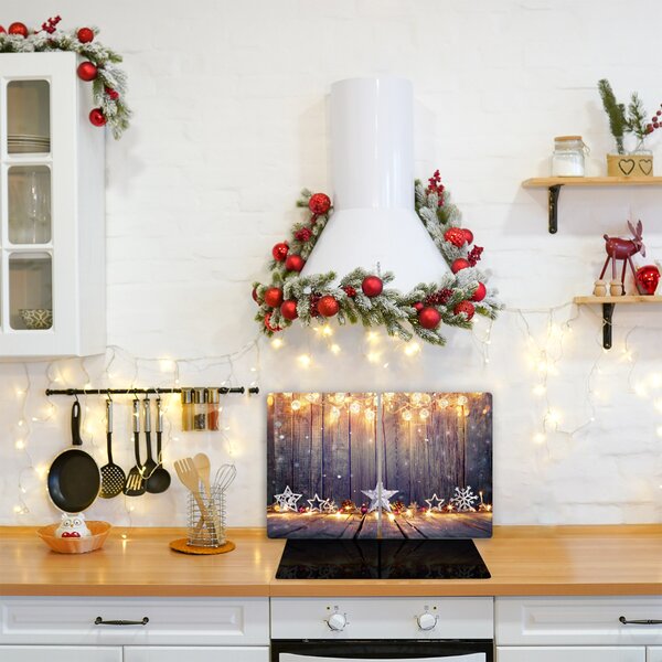 Tagliere in vetro temperato Ornamenti di stelle di Natale con luce di Natale 60x52 cm