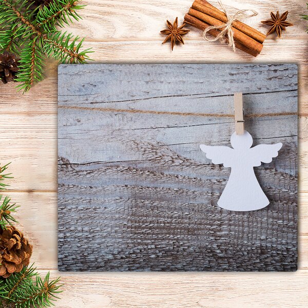Tagliere in vetro Santo angelo inverno 60x52 cm