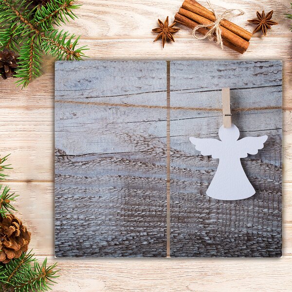 Tagliere in vetro Santo angelo inverno 60x52 cm