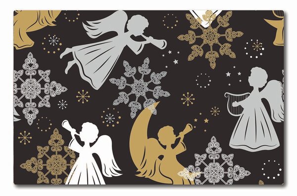 Tagliere in vetro Fiocchi di neve Angeli di Natale 60x52 cm