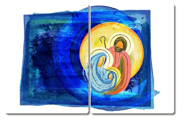 Tagliere in vetro temperato Astrazione Sacra Famiglia Inverno 60x52 cm
