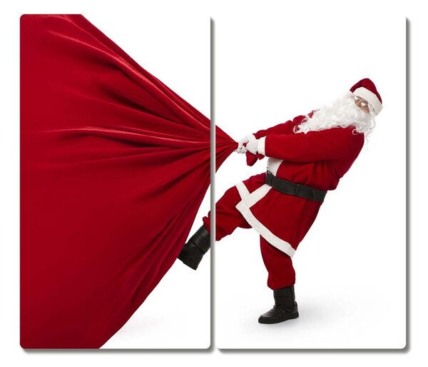 Tagliere in vetro temperato Regali di Babbo Natale 60x52 cm