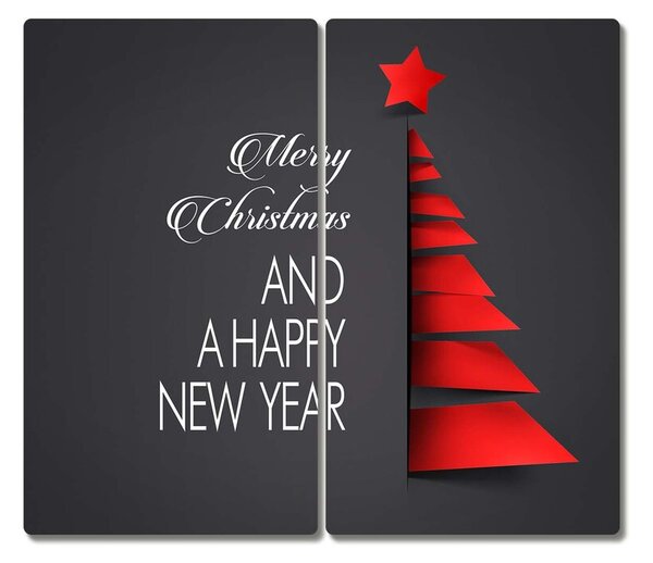 Tagliere in vetro Decorazione dell'albero di Natale di astrazione 60x52 cm
