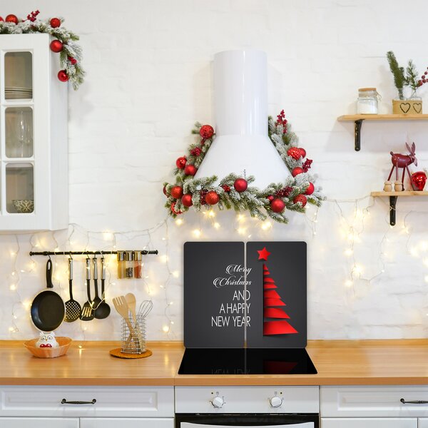 Tagliere in vetro Decorazione dell'albero di Natale di astrazione 60x52 cm