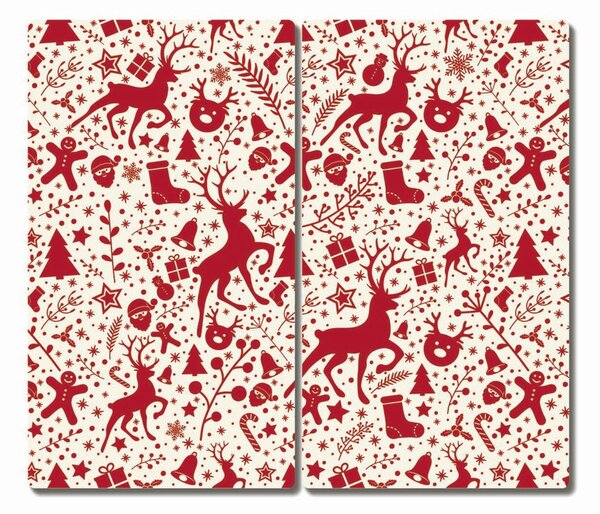Tagliere in vetro Renna di Natale Decorazione invernale 60x52 cm
