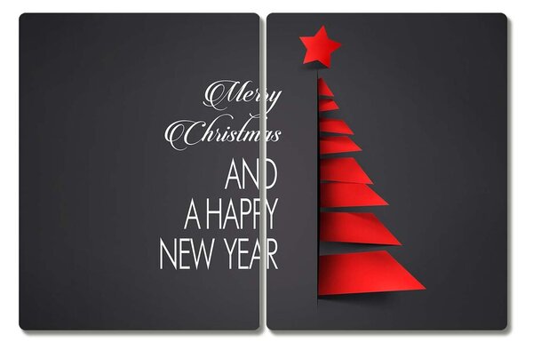 Tagliere in vetro Decorazione dell'albero di Natale di astrazione 60x52 cm