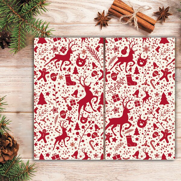 Tagliere in vetro Renna di Natale Decorazione invernale 60x52 cm