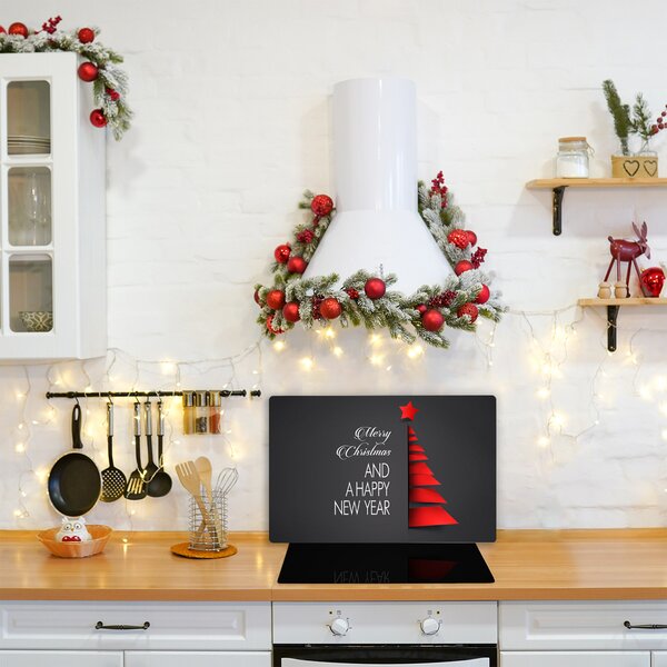 Tagliere in vetro Decorazione dell'albero di Natale di astrazione 60x52 cm