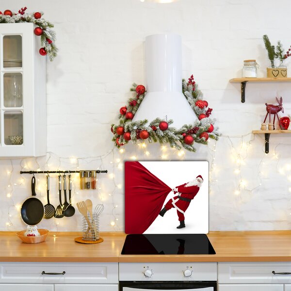 Tagliere in vetro temperato Regali di Babbo Natale 60x52 cm
