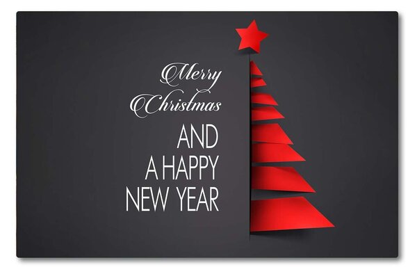 Tagliere in vetro Decorazione dell'albero di Natale di astrazione 60x52 cm