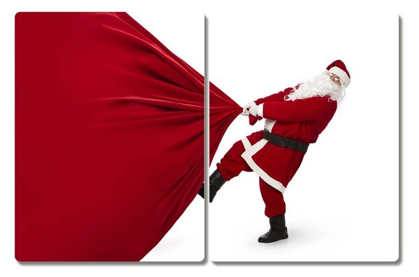 Tagliere in vetro temperato Regali di Babbo Natale 60x52 cm