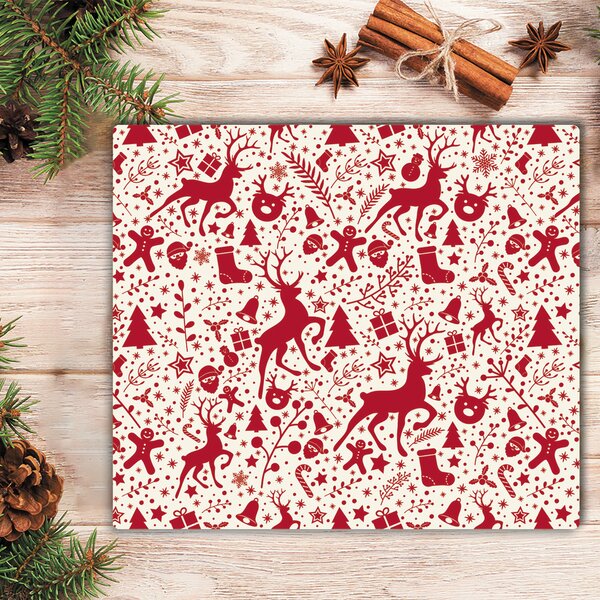 Tagliere in vetro Renna di Natale Decorazione invernale 60x52 cm