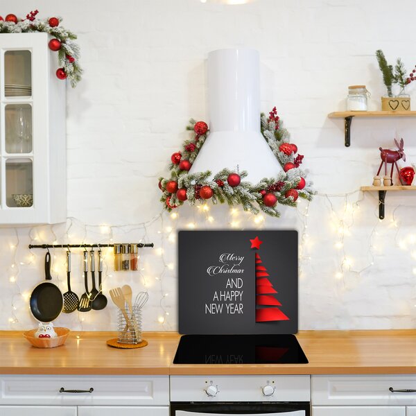 Tagliere in vetro Decorazione dell'albero di Natale di astrazione 60x52 cm